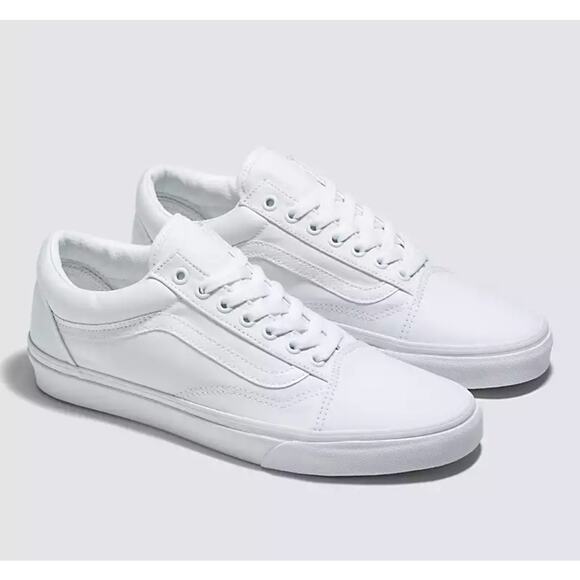 Vans Old Skool Canvas True White Shoe Woman's Size 7.5/ m 6 New in Box - Picture 1 of 7